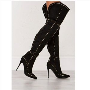 Studded Thigh High Boots